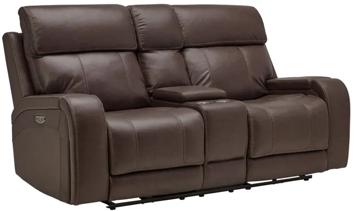 Eastwood Dual Power Reclining Console Loveseat