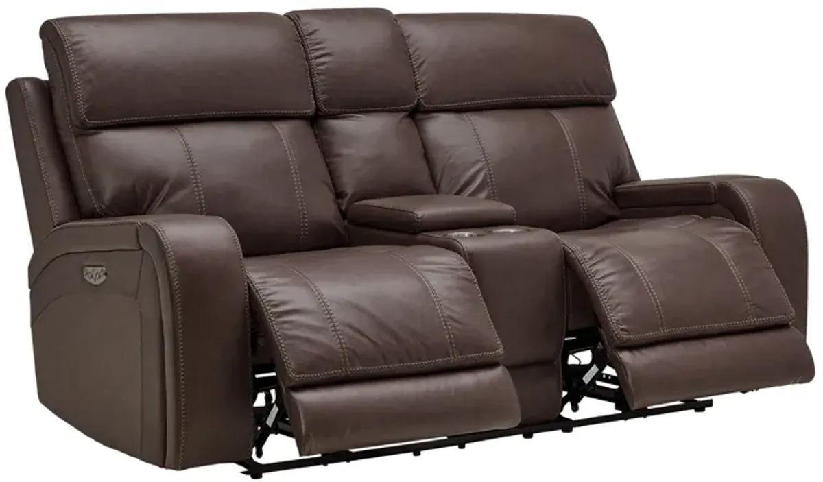 Eastwood Dual Power Reclining Console Loveseat