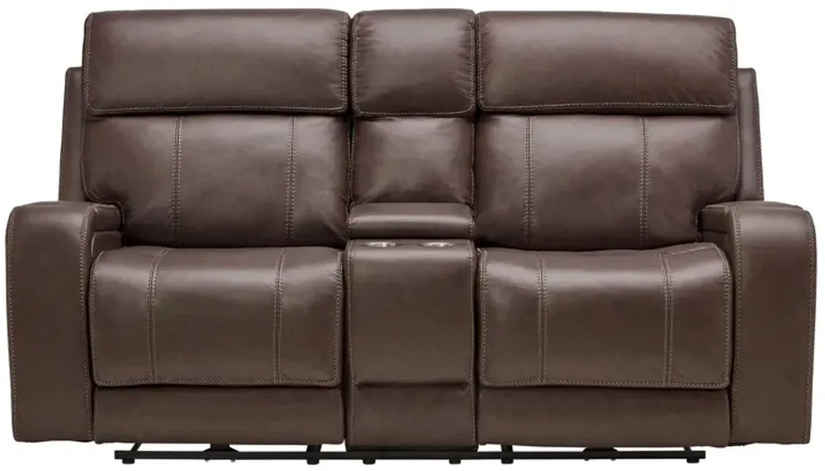 Eastwood Dual Power Reclining Console Loveseat