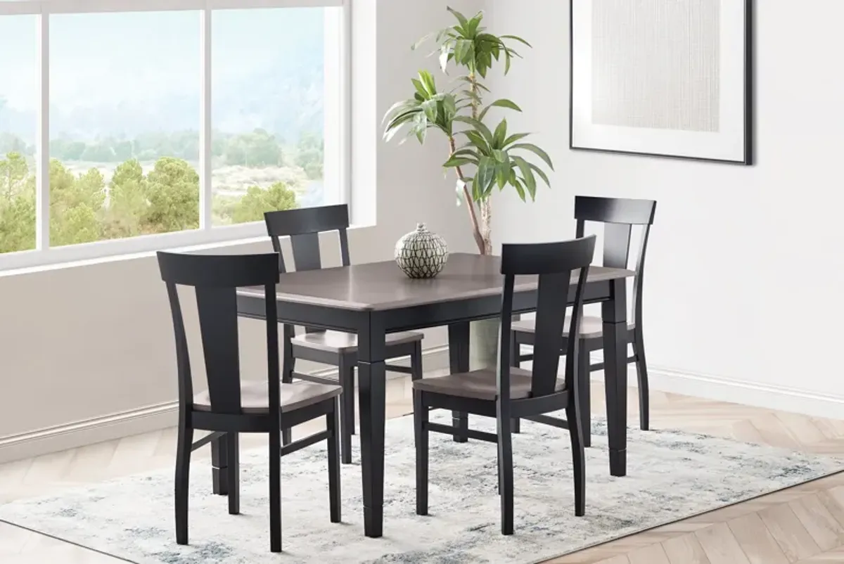 Anni Dining Table with Driftwood Finish + 4 Wood Chairs by Gascho