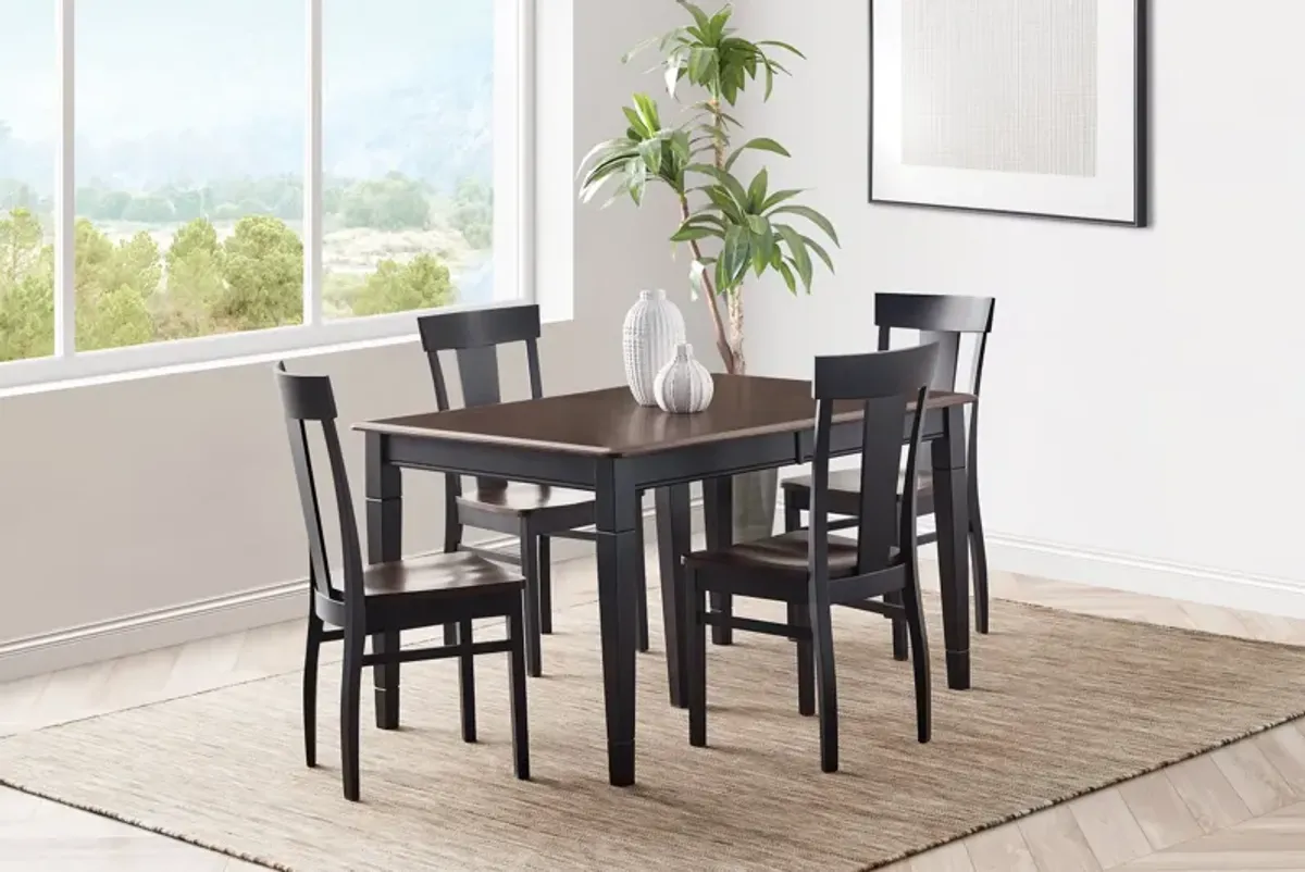 Anni Dining Table with Auburn Finish + 4 Wood Chairs by Gascho