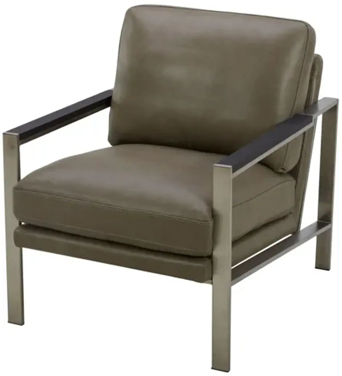 York Taupe Leather Accent Chair