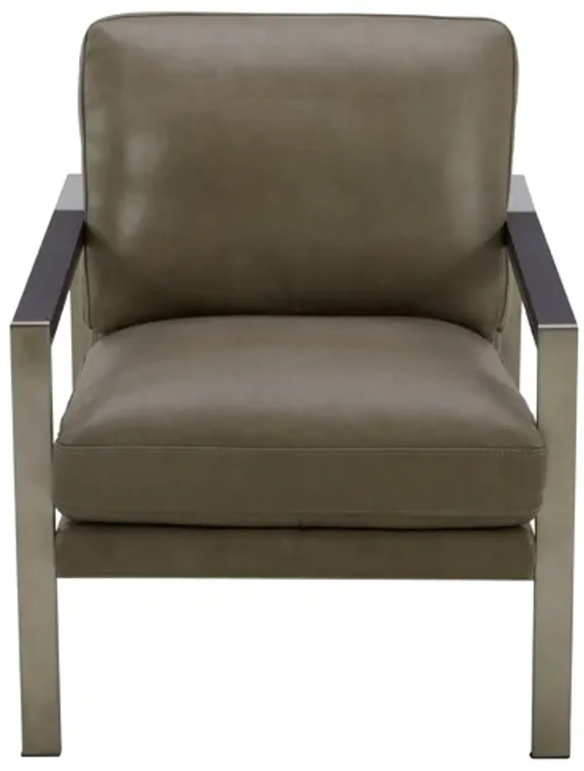 York Taupe Leather Accent Chair