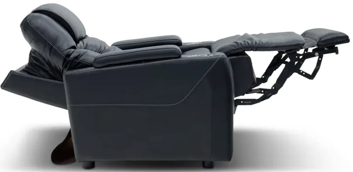 Front Row Black Leather Triple Power Theater Recliner