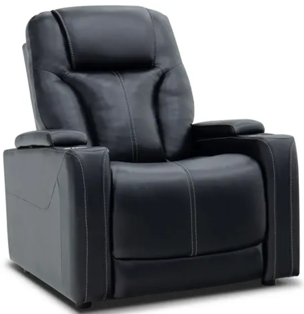 Front Row Black Leather Triple Power Theater Recliner