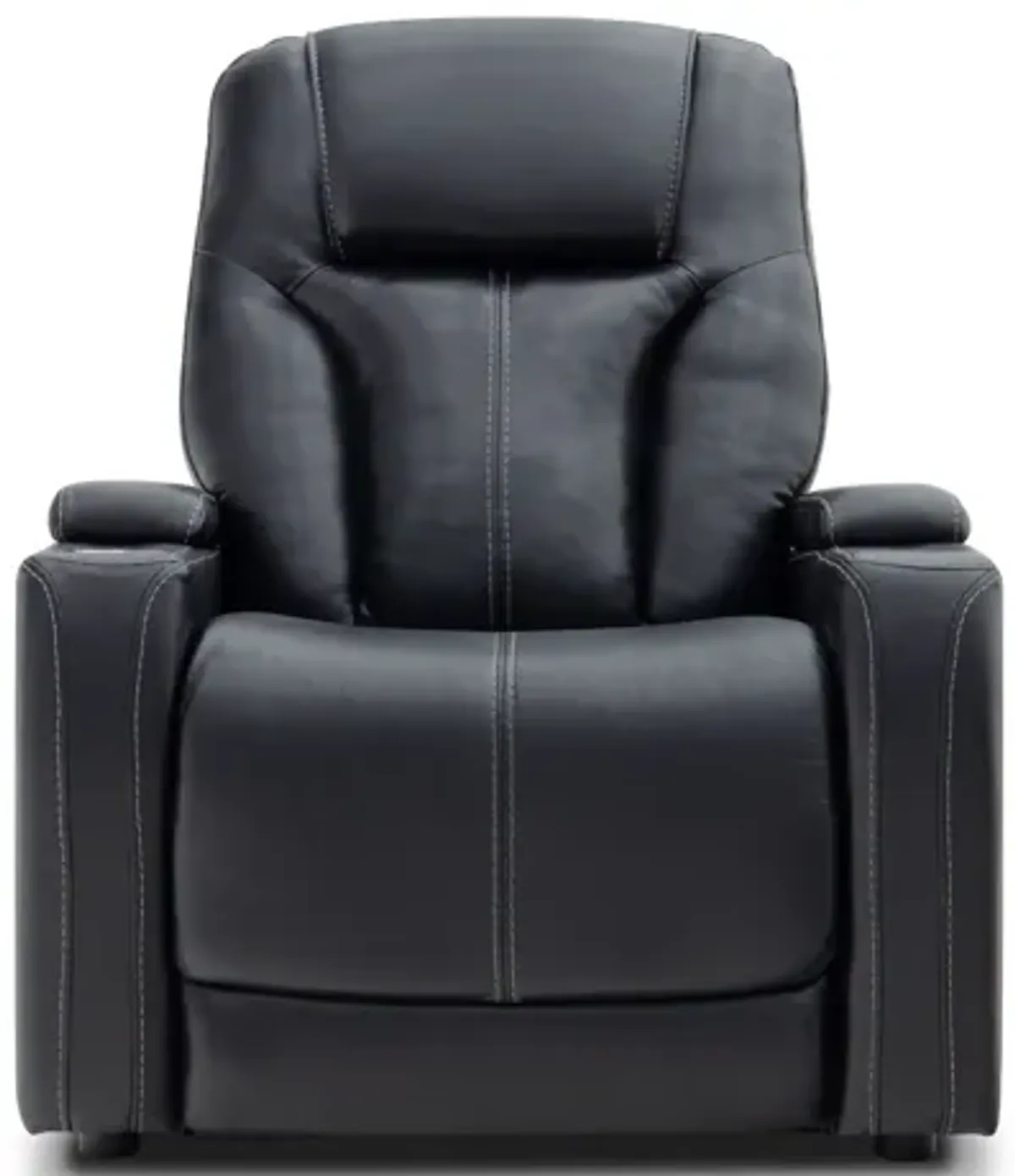 Front Row Black Leather Triple Power Theater Recliner