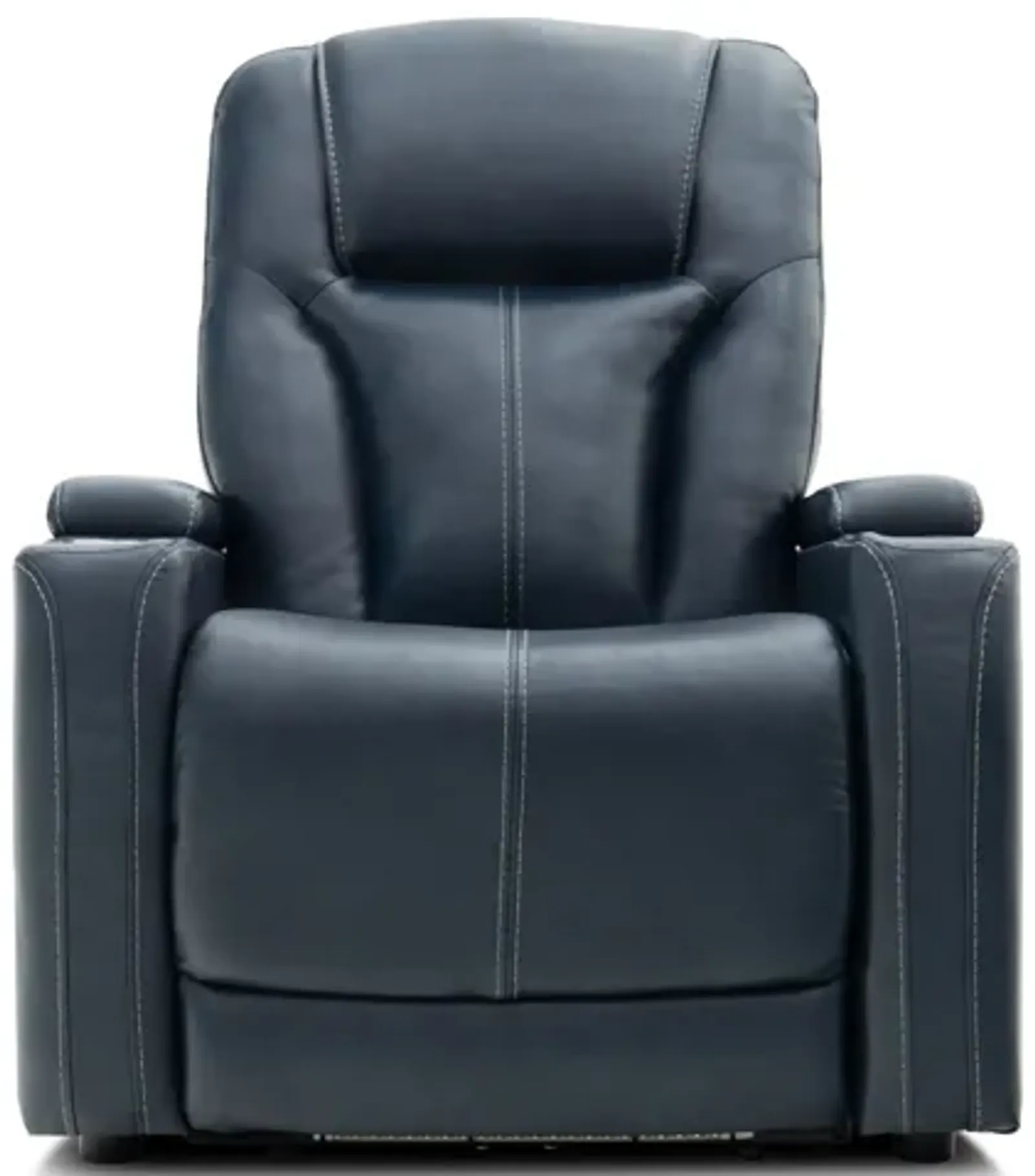 Front Row Blue Leather Triple Power Theater Recliner