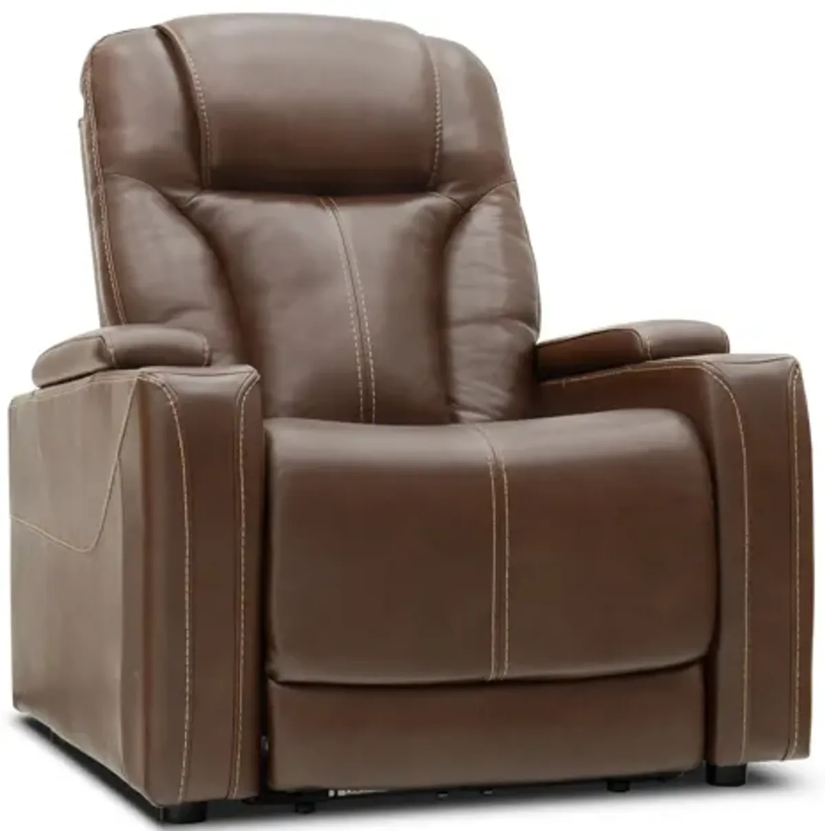 Front Row Brown Leather Triple Power Theater Recliner