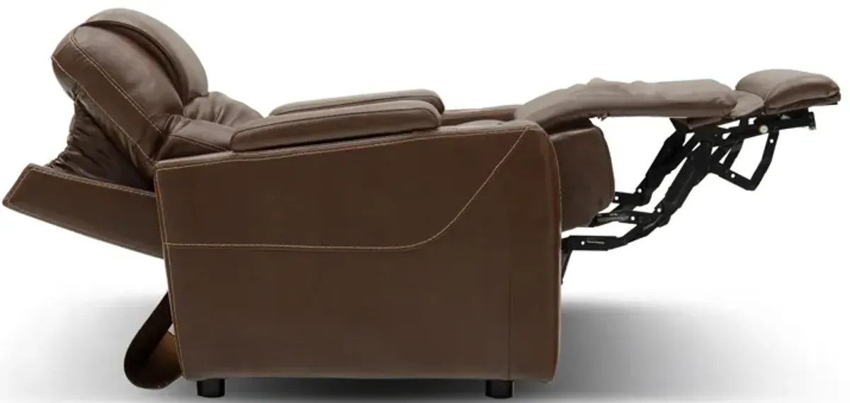 Front Row Brown Leather Triple Power Theater Recliner