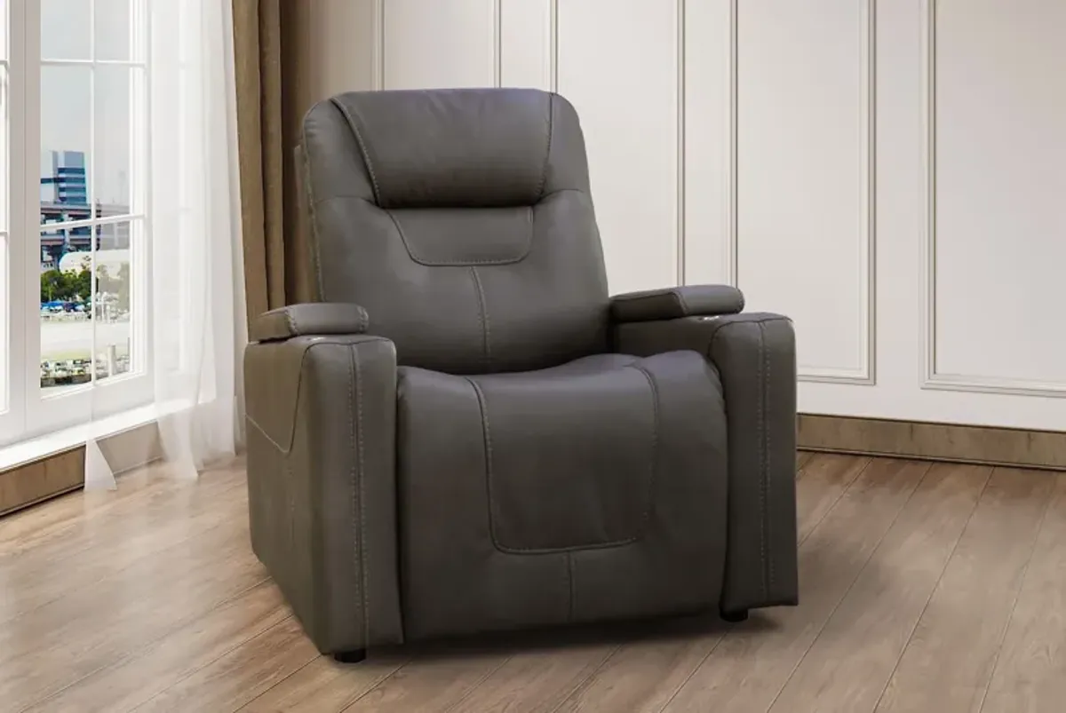 Front Row Grey Triple Power Theater Recliner