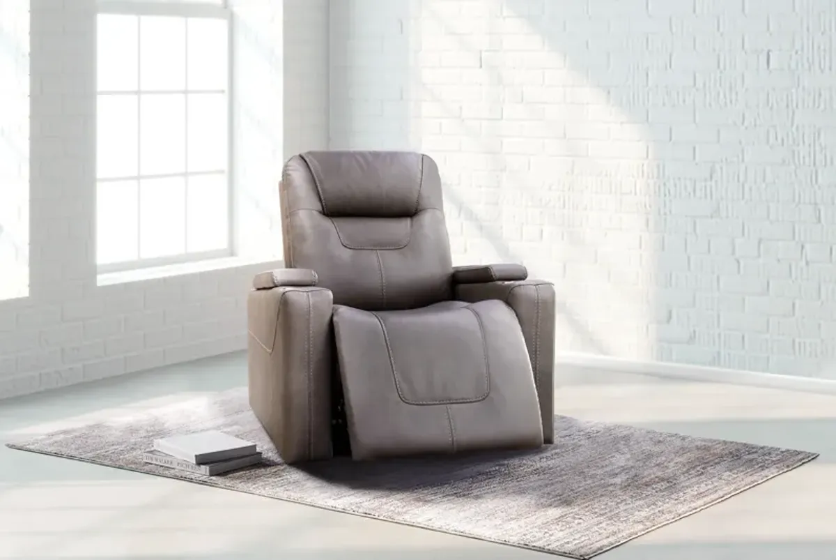 Front Row Grey Triple Power Theater Recliner