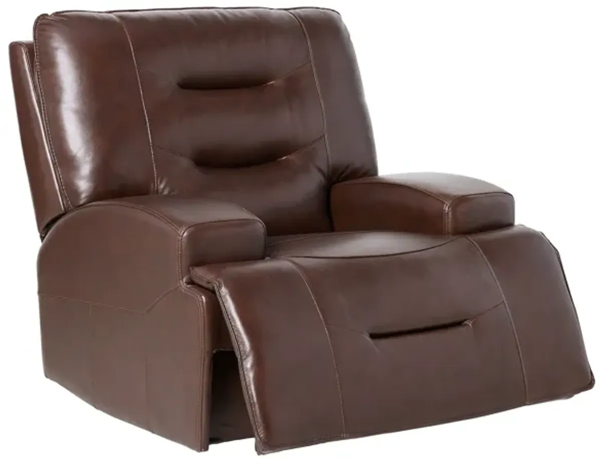 Cade Brown Leather Dual Power Recliner