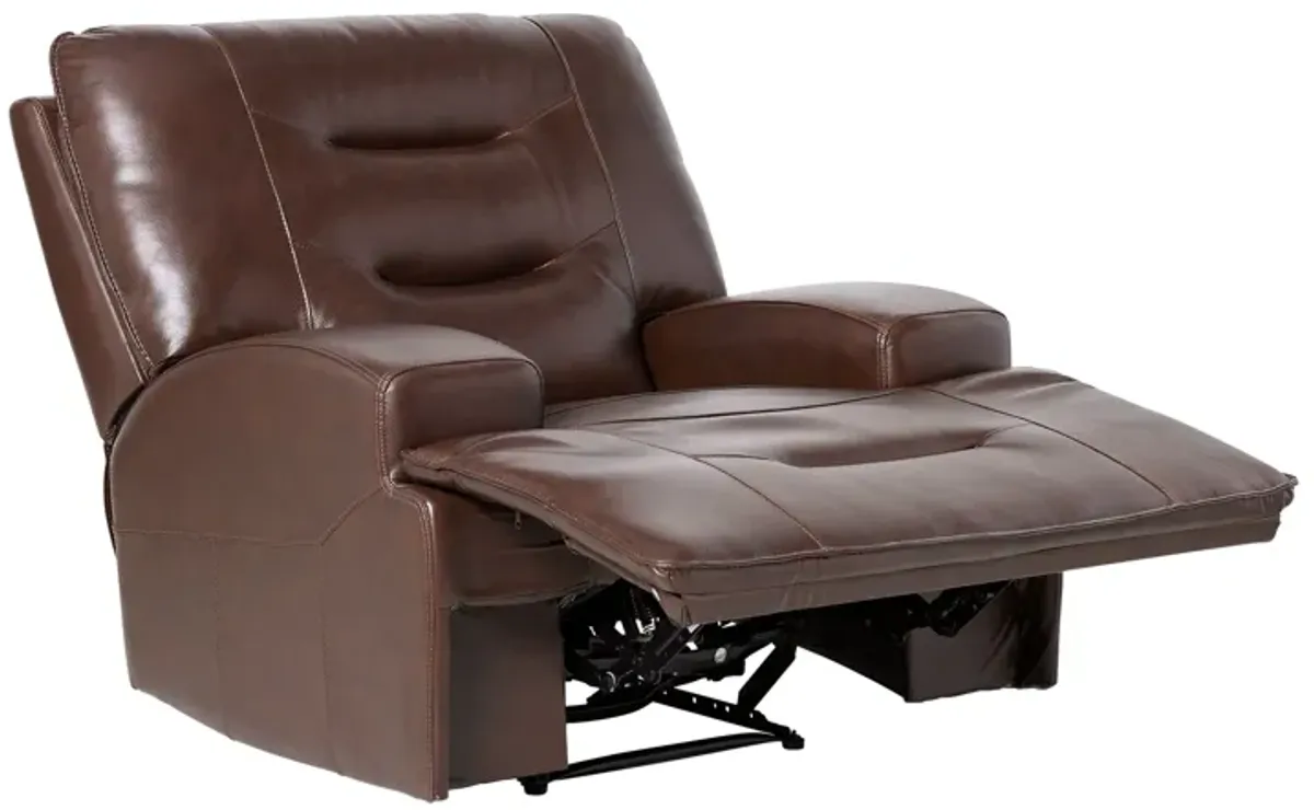 Cade Brown Leather Dual Power Recliner