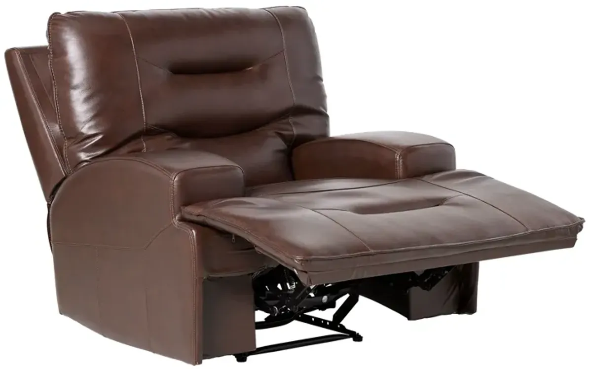 Cade Brown Leather Dual Power Recliner