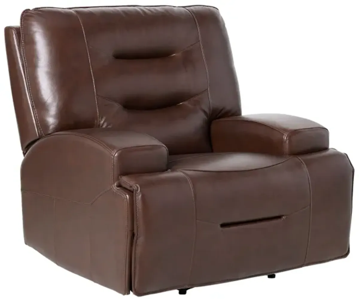 Cade Brown Leather Dual Power Recliner