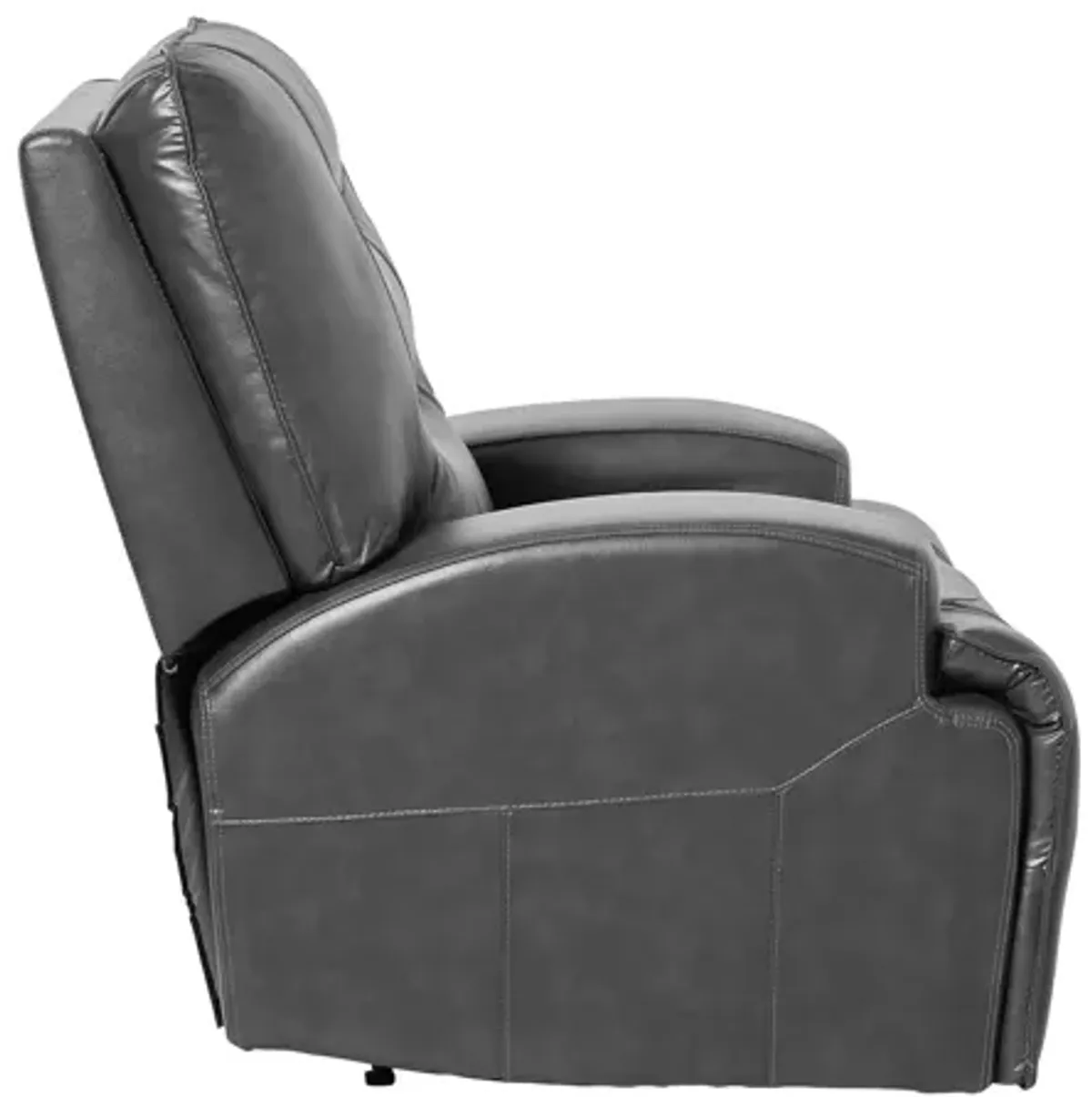 Cade Grey Leather Dual Power Recliner