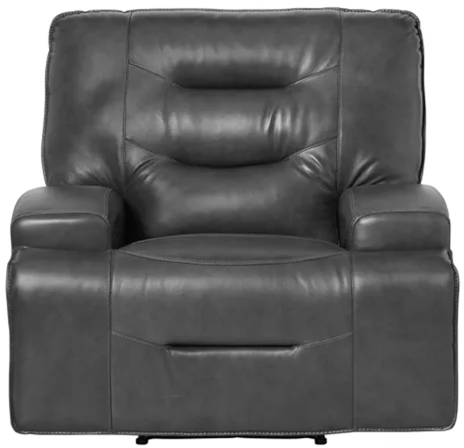 Cade Grey Leather Dual Power Recliner