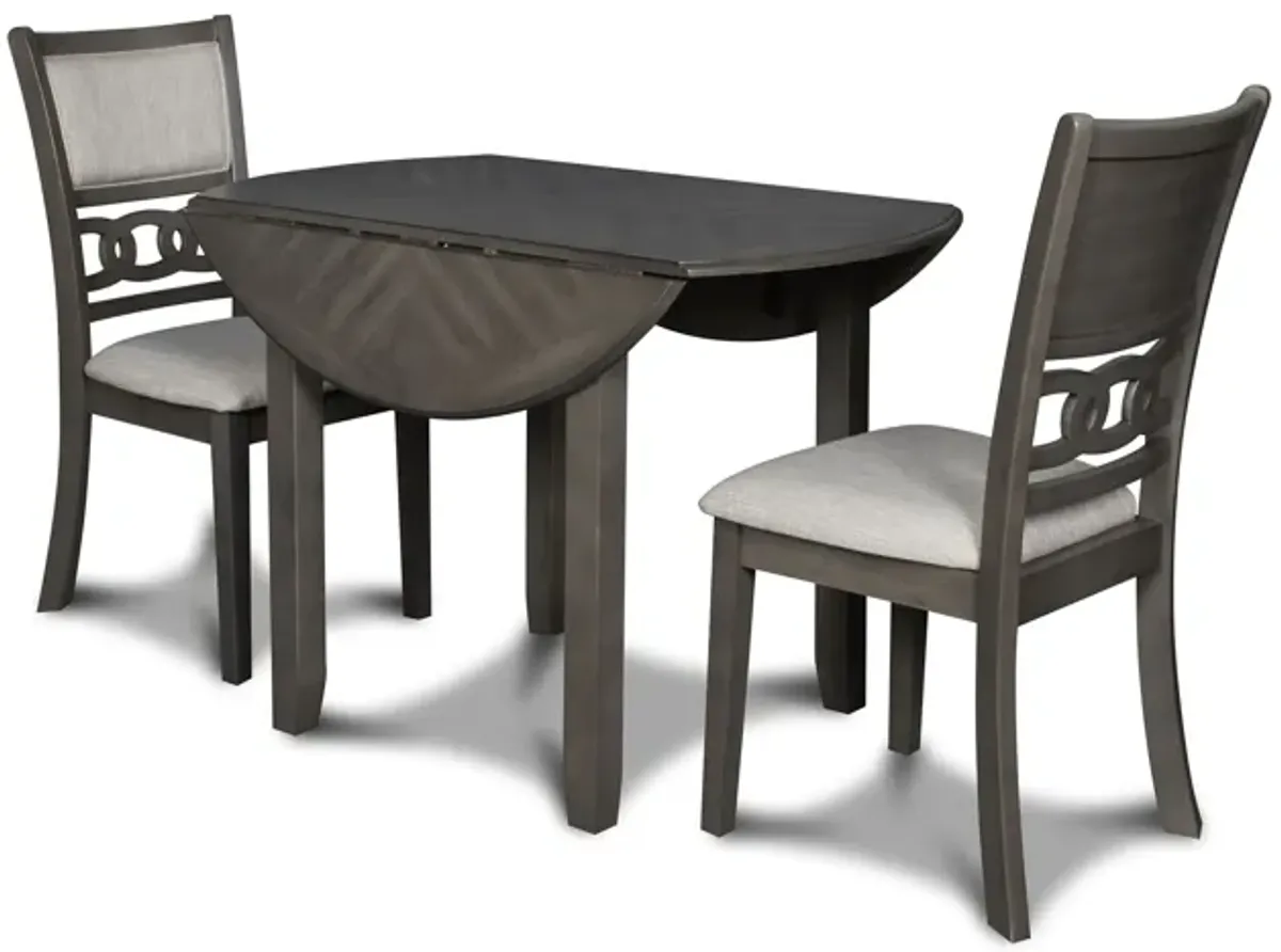 Gia Grey Drop Leaf Dining Table + 2 Chairs