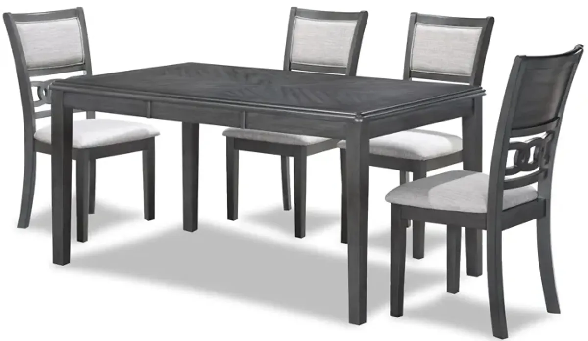 Gia Grey Rectangular Table + 4 Chairs