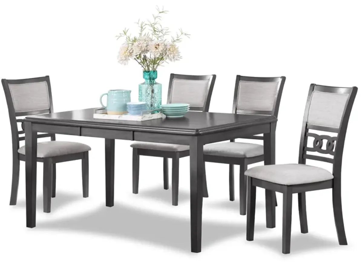 Gia Grey Rectangular Table + 4 Chairs