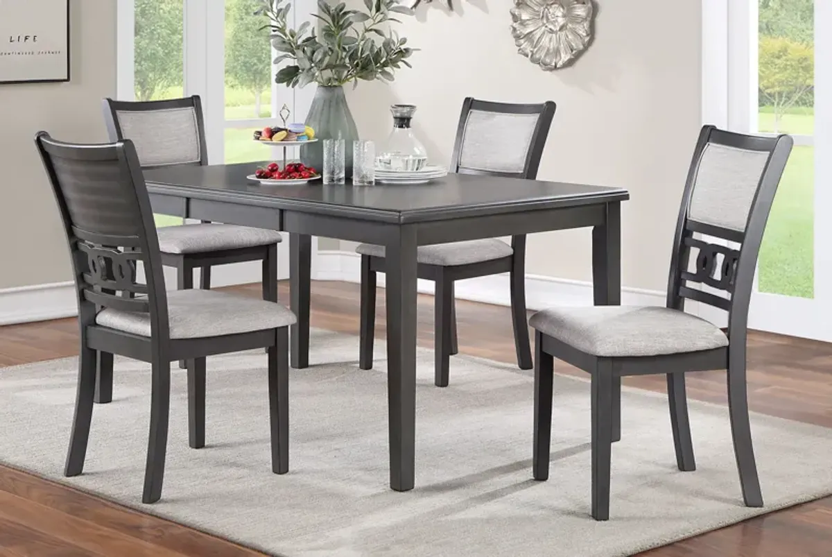 Gia Grey Rectangular Table + 4 Chairs