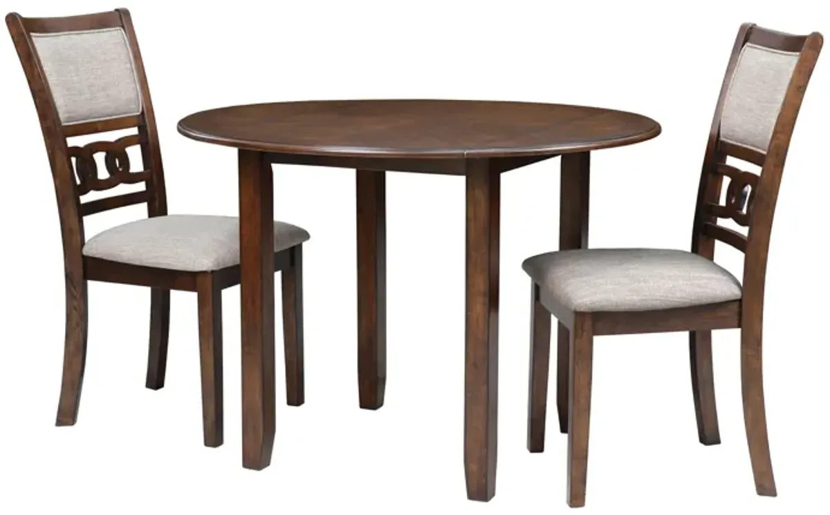 Gia Cherry Drop Leaf Dining Table + 2 Chairs