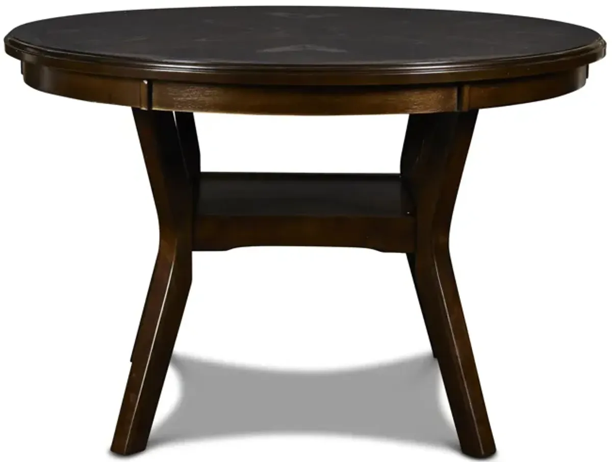 Gia Cherry Round Dining Table + 4 Chairs