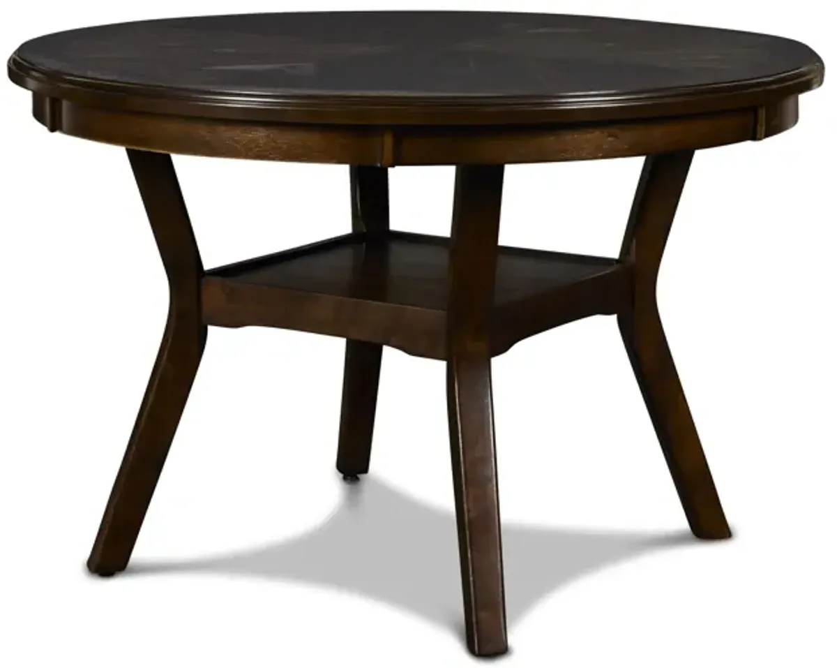 Gia Cherry Round Dining Table + 4 Chairs