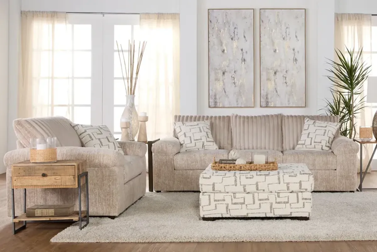 Teddy Parchment Loveseat