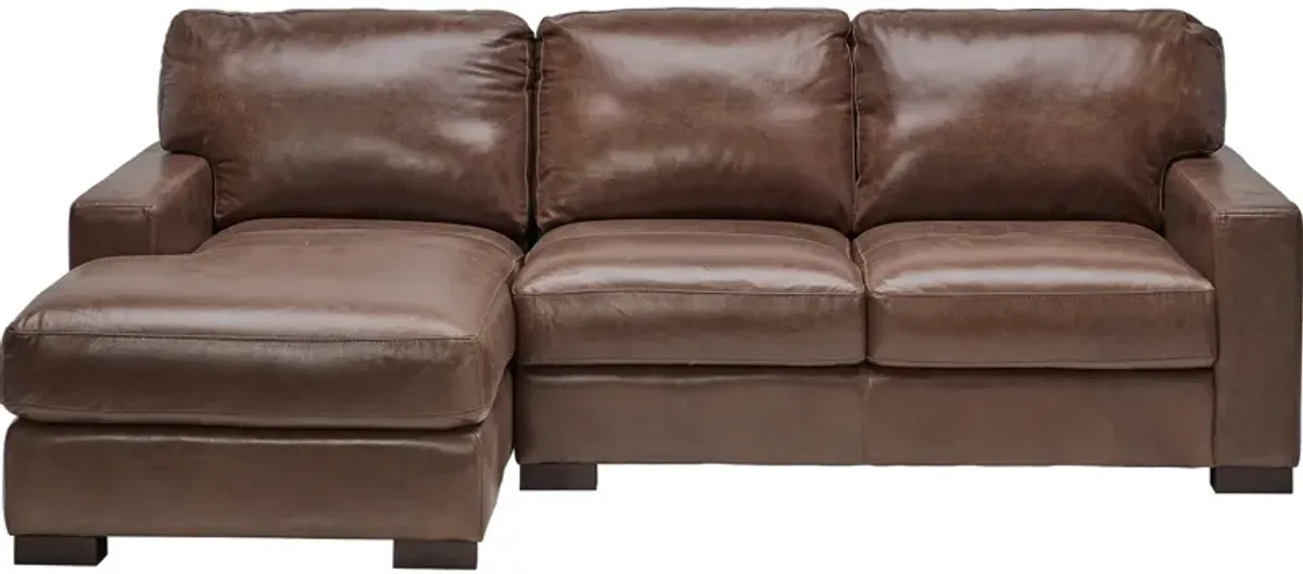 Miller Leather 2-Piece Sectional with Left Arm Facing Chaise