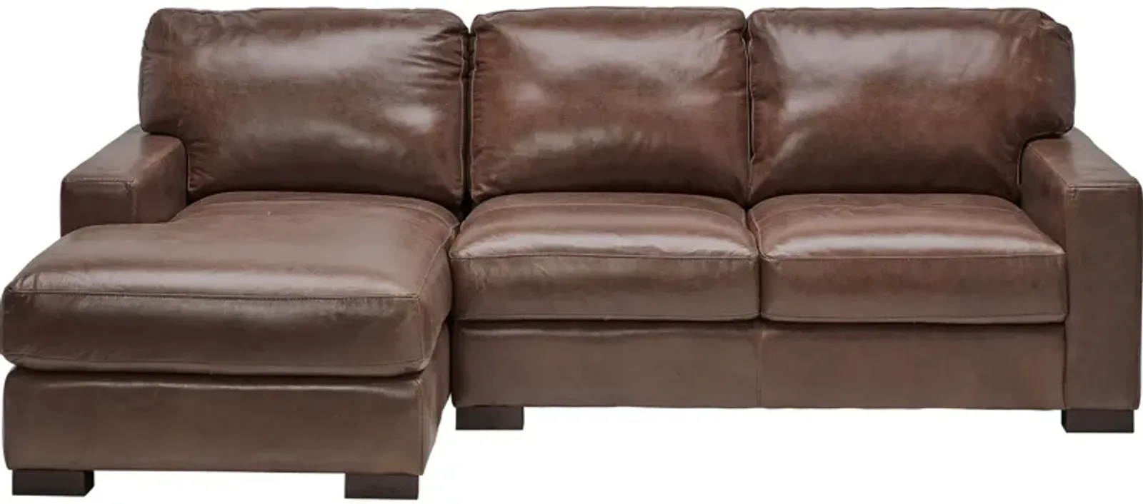 Miller Leather 2-Piece Sectional with Left Arm Facing Chaise