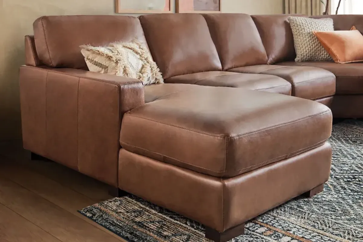 Miller Leather 2-Piece Sectional with Left Arm Facing Chaise