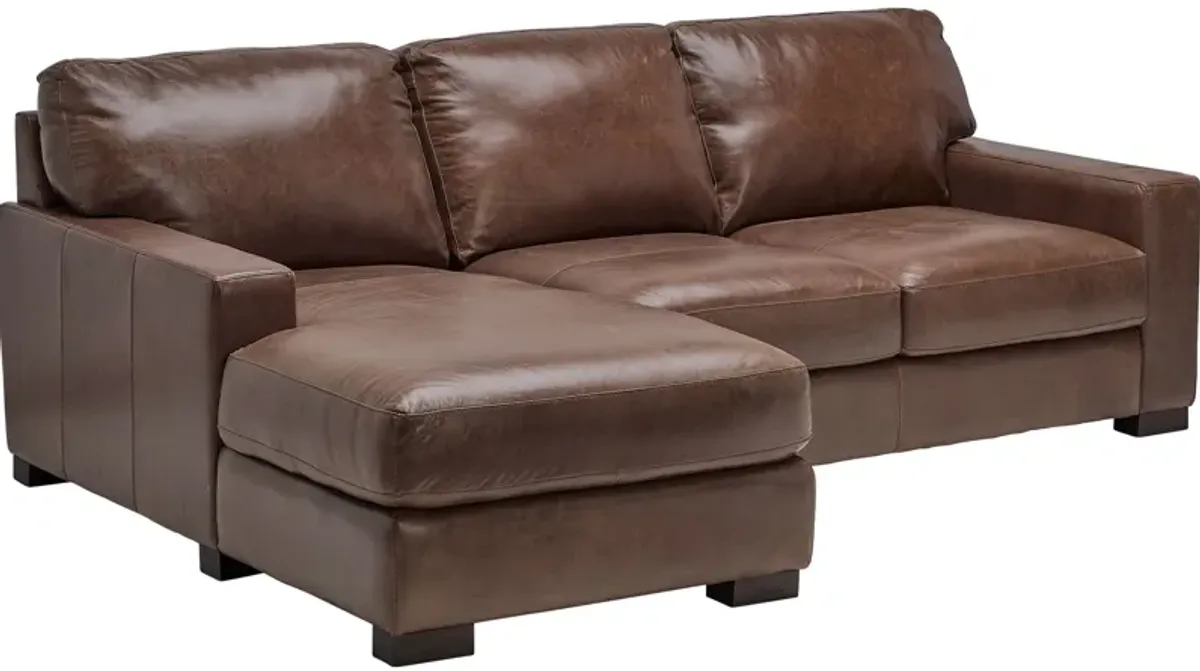 Miller Leather 2-Piece Sectional with Left Arm Facing Chaise