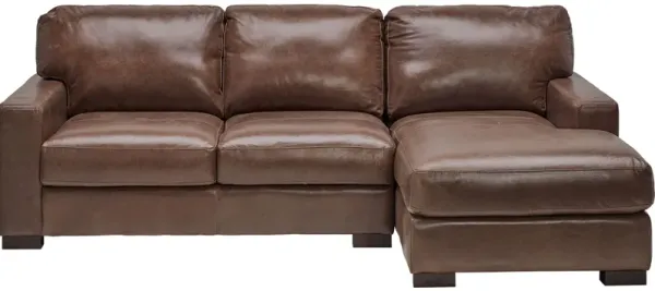 Miller Leather 2-Piece Sectional with Right Arm Facing Chaise