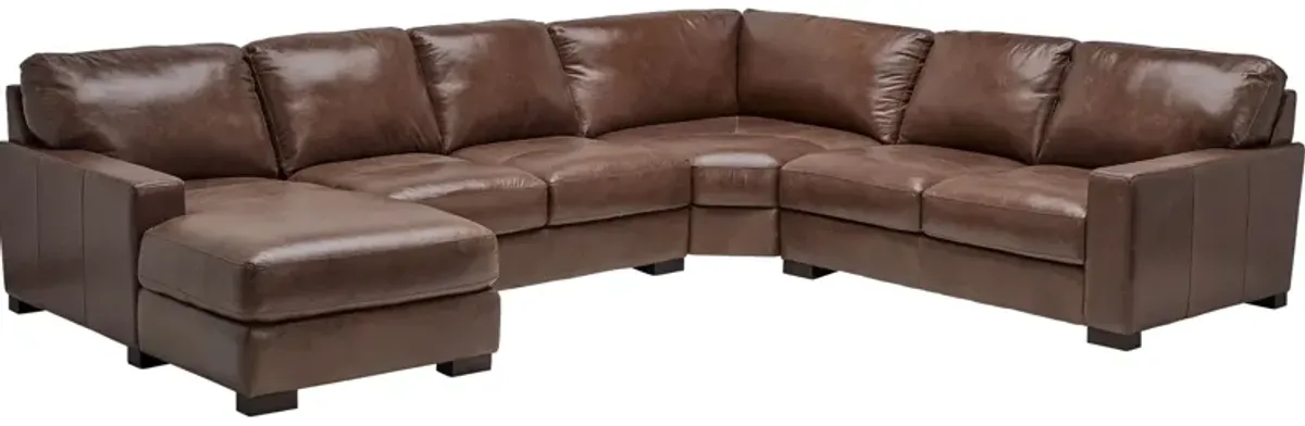 Miller Leather 4-Piece Sectional with Left Arm Facing Chaise