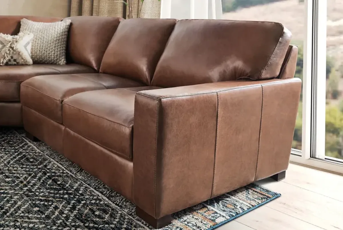 Miller Leather 4-Piece Sectional with Right Arm Facing Chaise