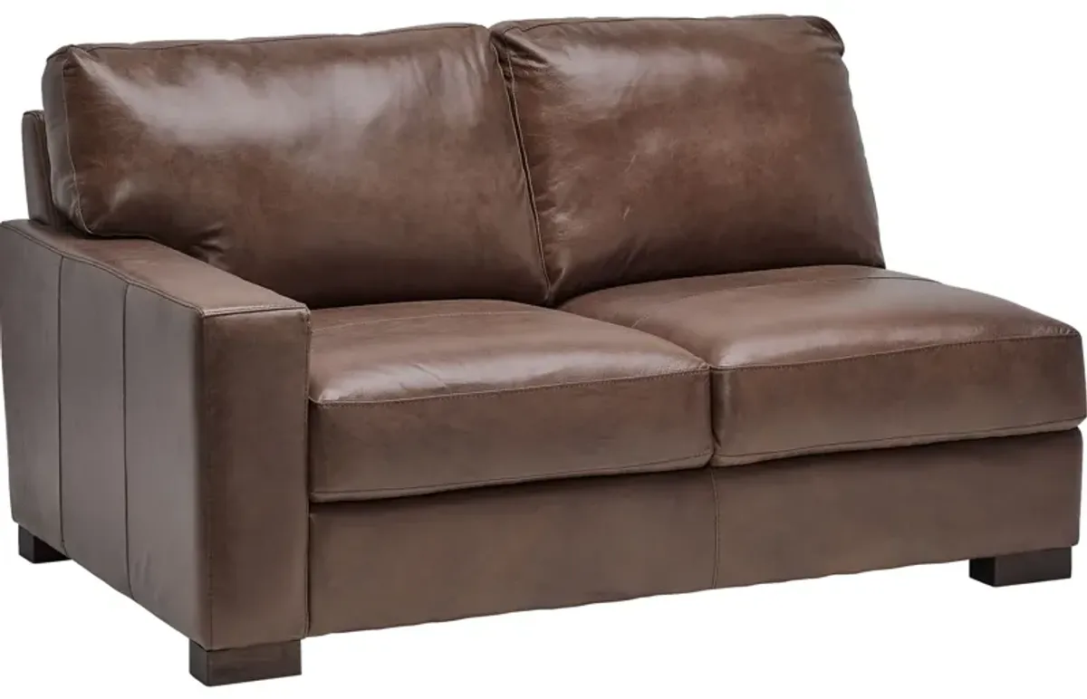 Miller Leather 4-Piece Sectional with Right Arm Facing Chaise