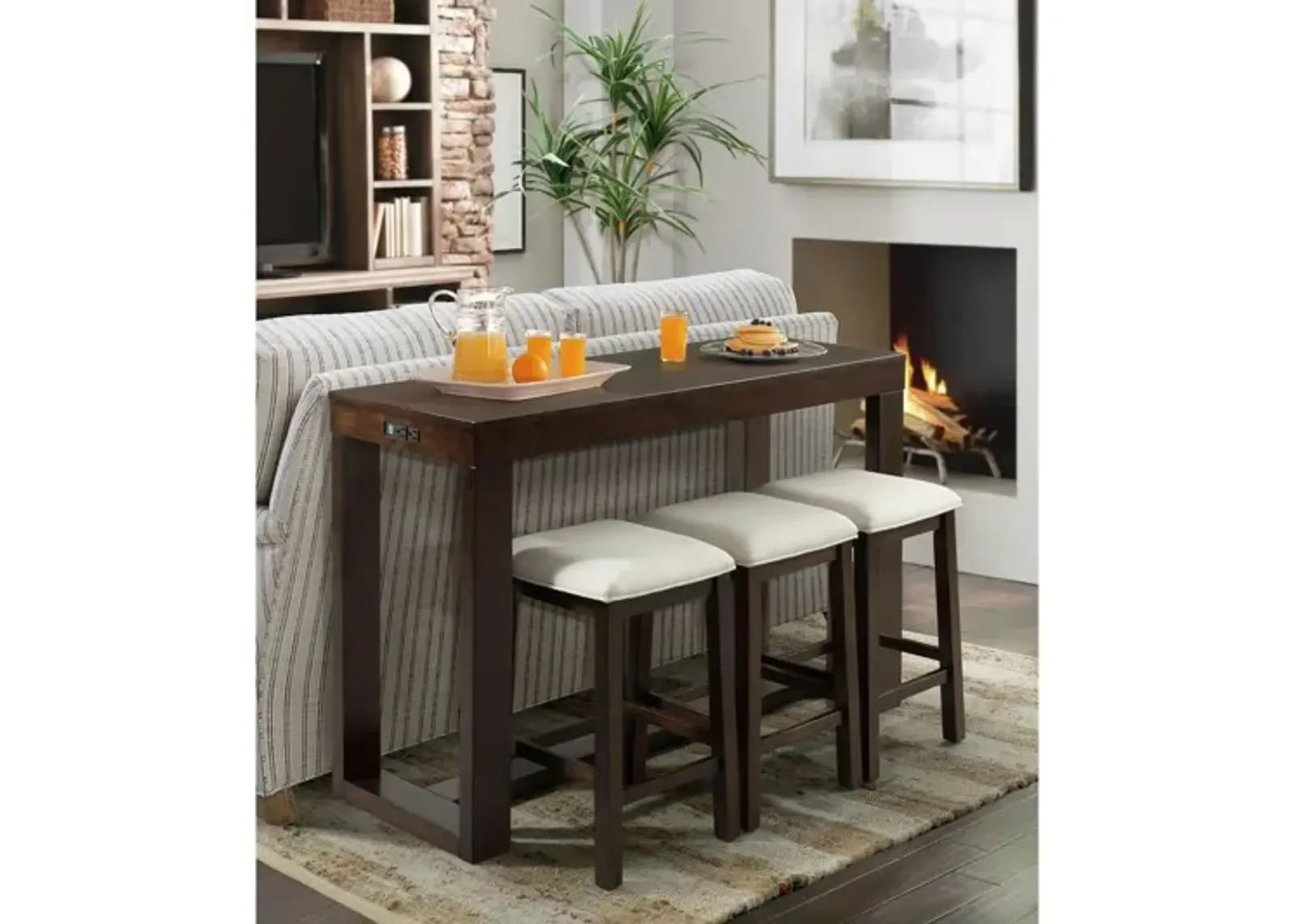 Hardy Occasional Bar Table Set (Table + 3 Stools)