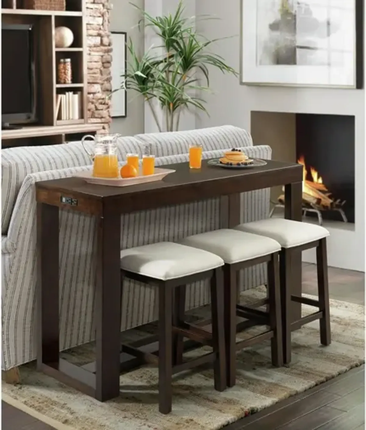 Hardy Occasional Bar Table Set (Table + 3 Stools)