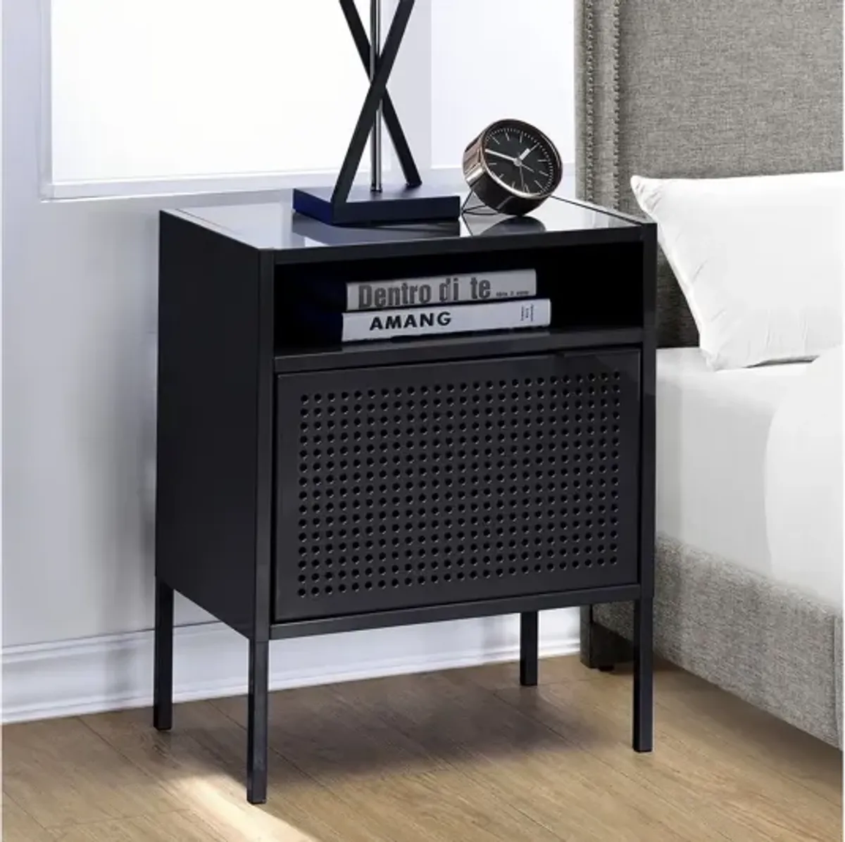 Ember Black Nightstand W/ USB