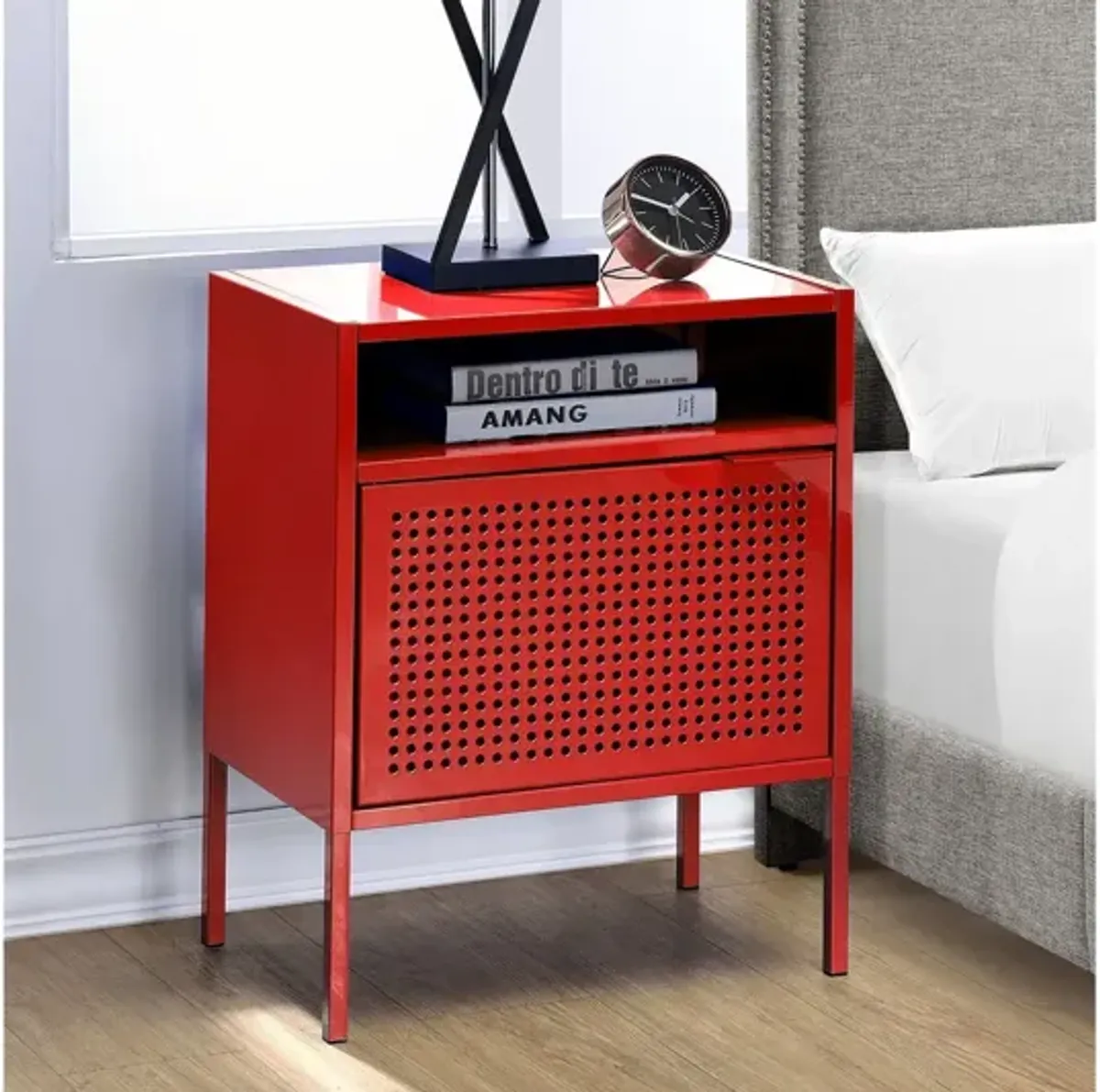 Ember Red Nightstand W/ USB