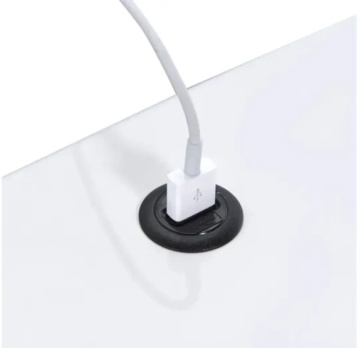 Ember White Nightstand W/ USB