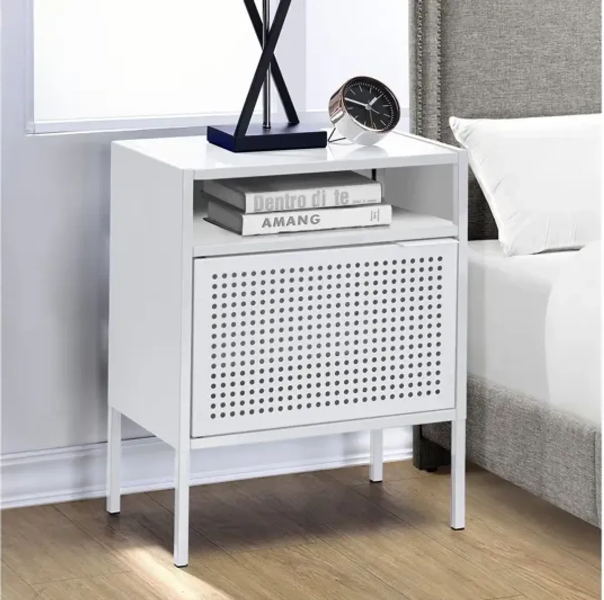 Ember White Nightstand W/ USB