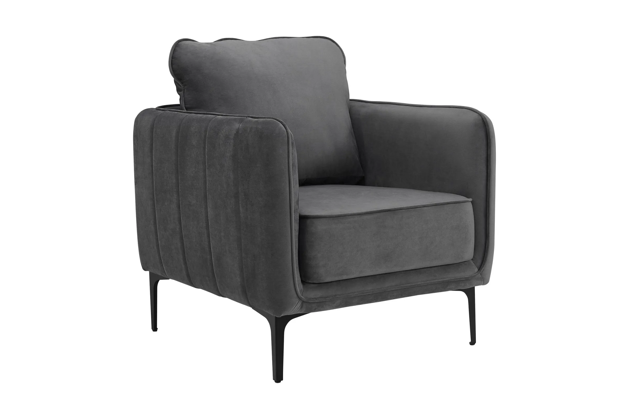 Rae Chair in Lavish Grey Velvet