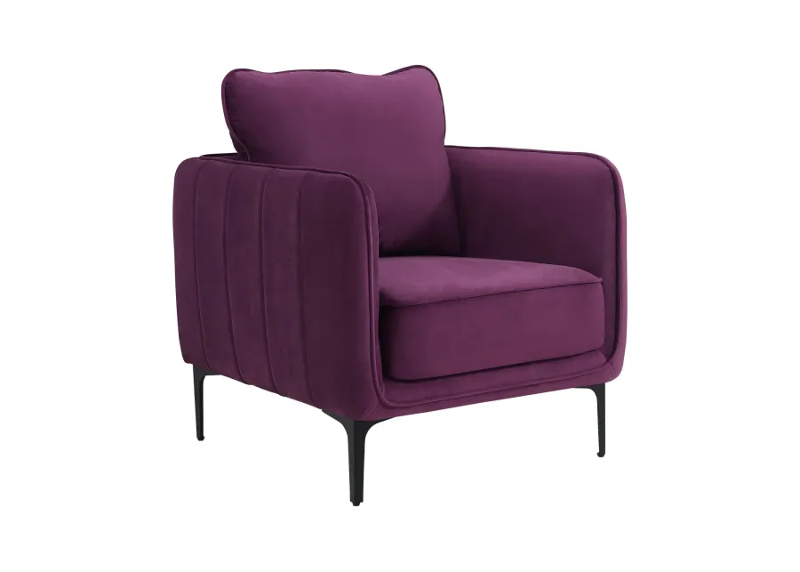 Rae Chair in Lavish Purple Velvet