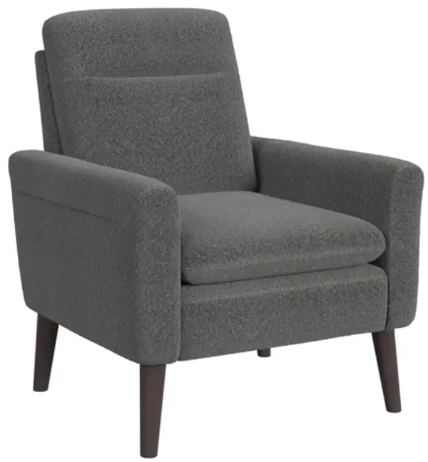 Kiwi Chair in Boucle Grey & Espresso