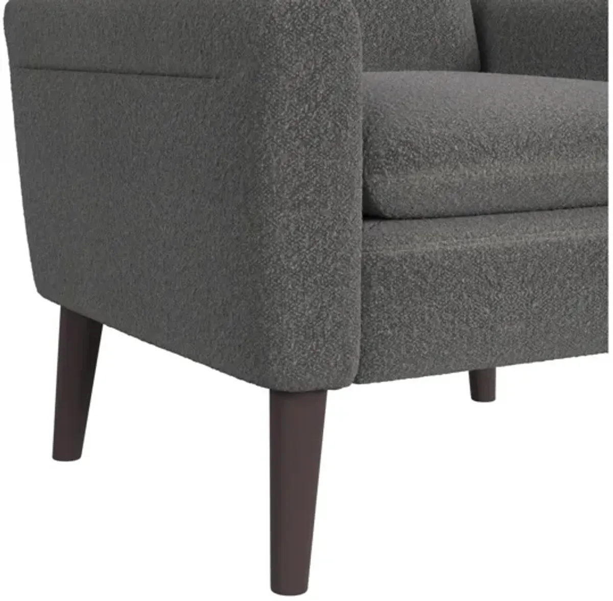 Hawk Accent Armchair in Boucle Grey& Espresso