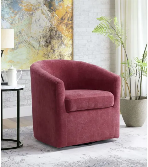 Torrance Swivel Chair in Robin Red