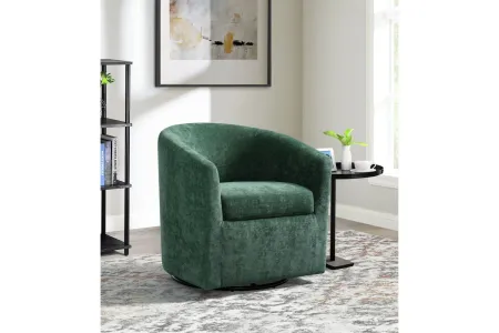 Torrance Swivel Chair in Robin Emerald