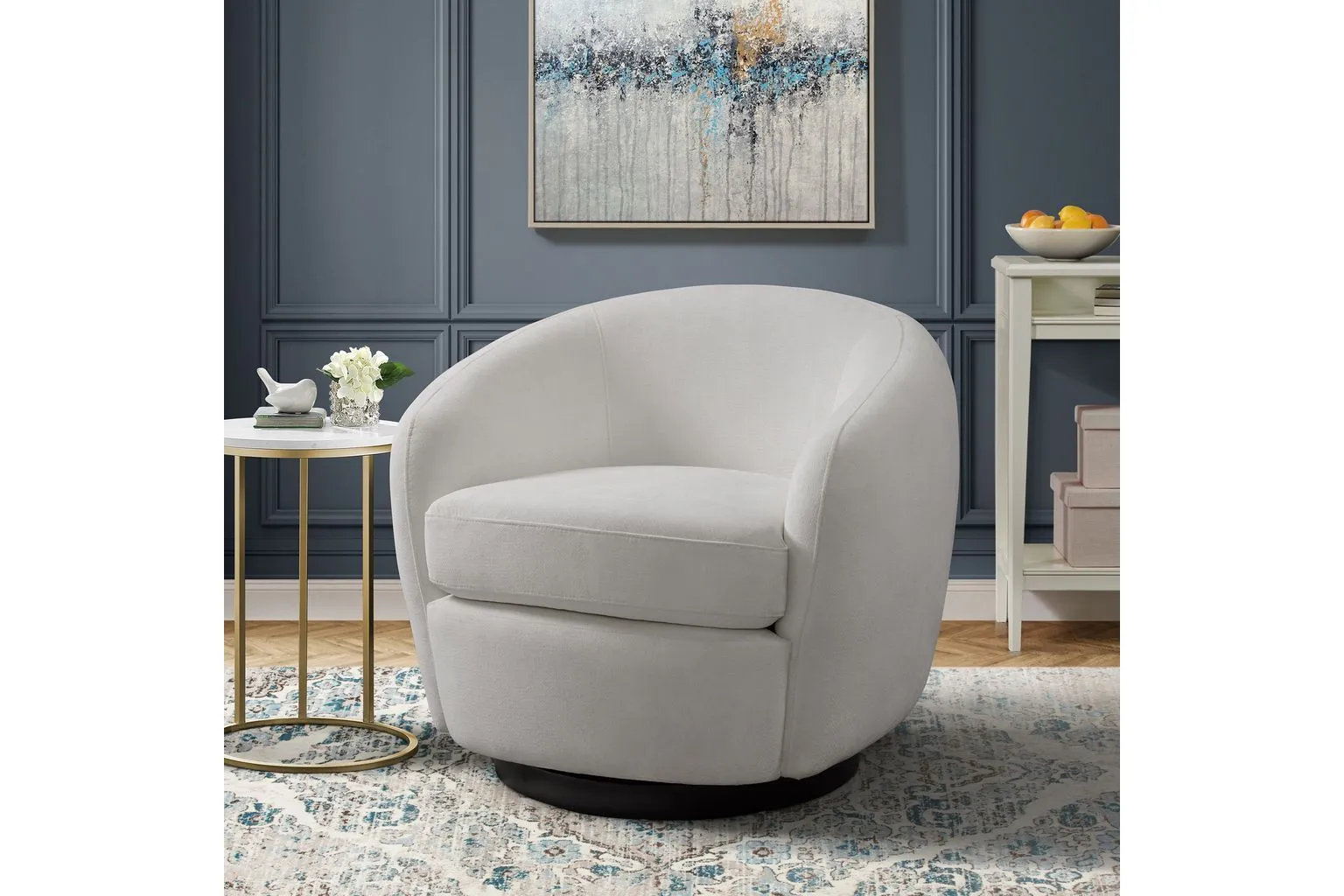 Chanel Swivel Chair in Bistro White